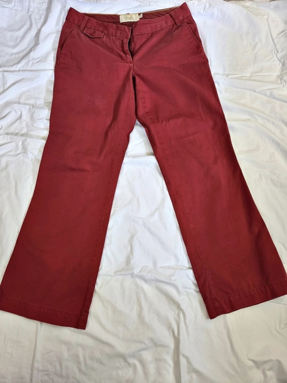J.Crew Classic Twill Chino City Fit Straight Leg Pants Red Size 12